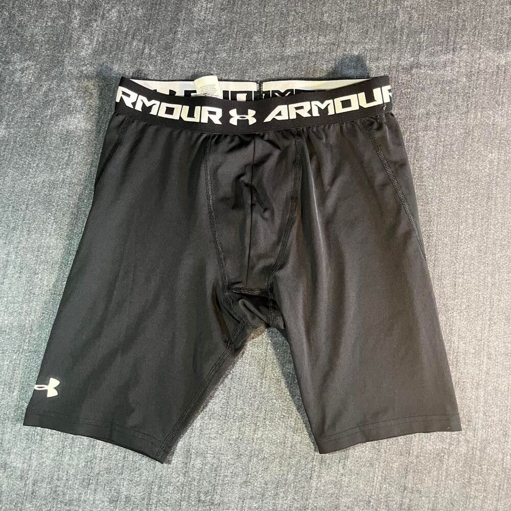 Under Armour HeatGear Compression Shorts youth Large Black UA Training